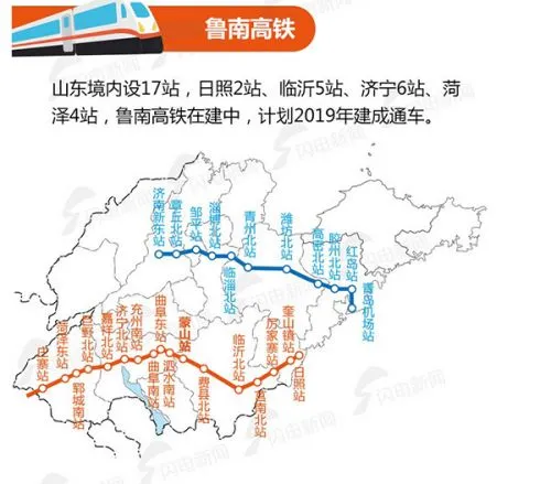 鲁南高铁2019年底通车 鲁南高铁规划线路图站点一览