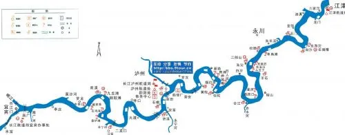 长江部分巷道航线示意图