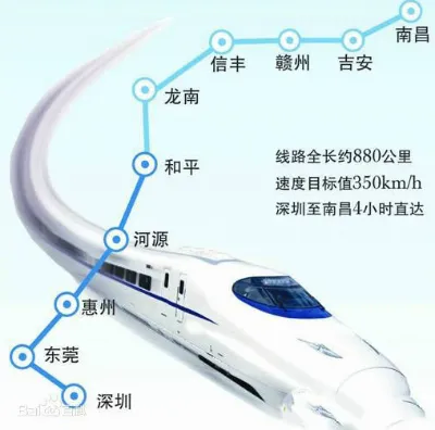 赣深高铁最新消息 赣深高铁线路示意图+时速+赣深时长