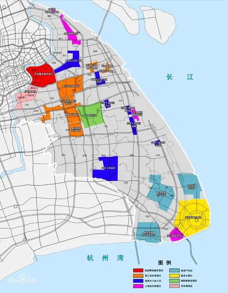 上海自由贸易区范围（深紫色区域）