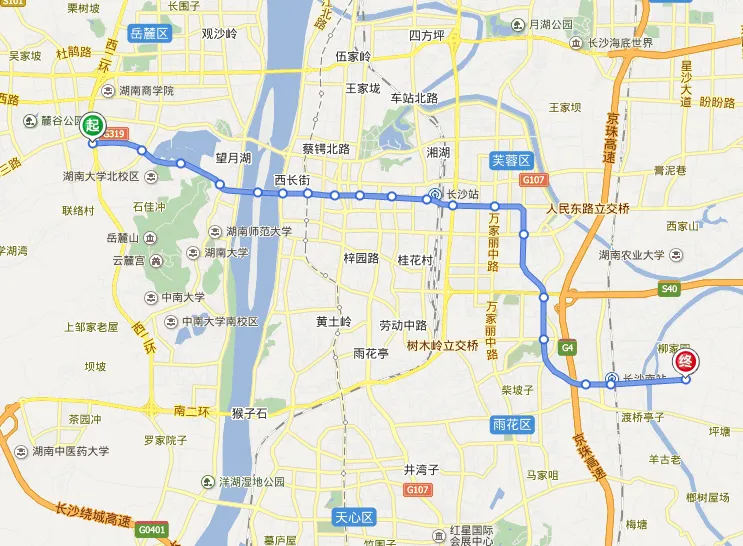 长沙地铁2号线地图路线